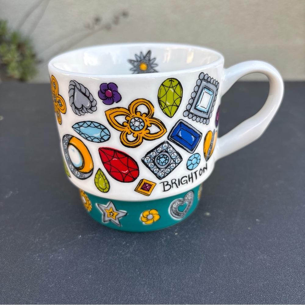Brighton Limited Edition Colorful Gemstones  Ceramic Coffee/Tea 12 oz Mug